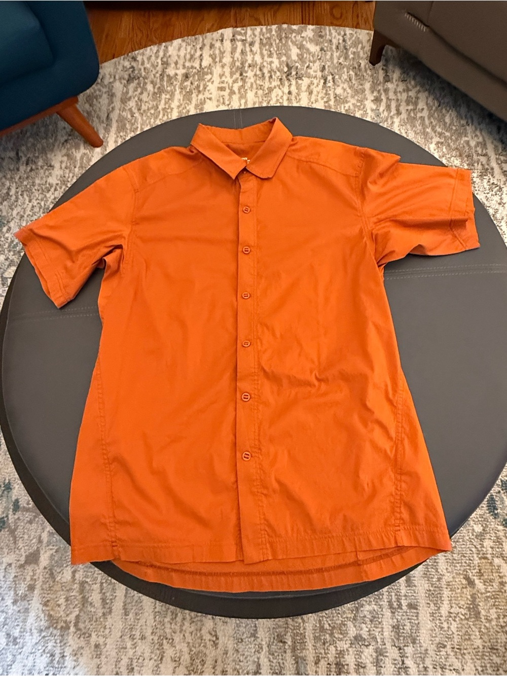 Arc’teryx Mens Transept Short Sleeve Button L Trim Fit Hiking Burnt Orange